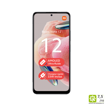 XIAOMI Redmi Note 12 4G (4Go / 128Go) Gris Onyx