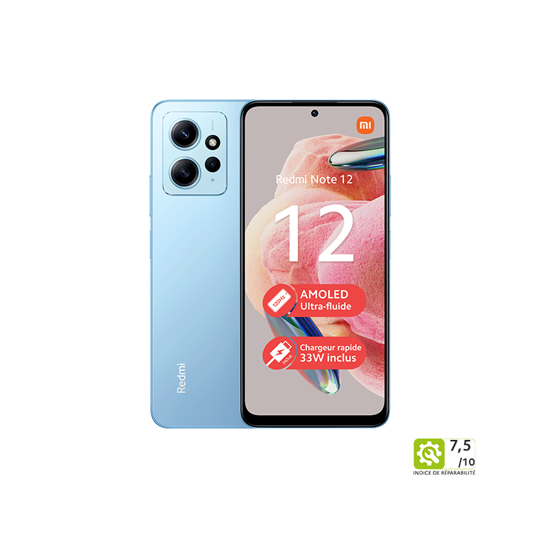 XIAOMI Redmi Note 12 4G (4Go / 128Go) Bleu Givre XIAOMI Redmi Note 12 4G (4Go / 128Go) Bleu Givre