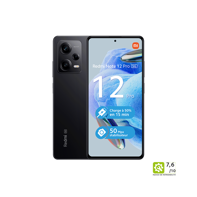XIAOMI Redmi Note 12 PRO 5G (6Go / 128Go) / Noir Minuit XIAOMI Redmi Note 12 PRO 5G (6Go / 128Go) / Noir Minuit